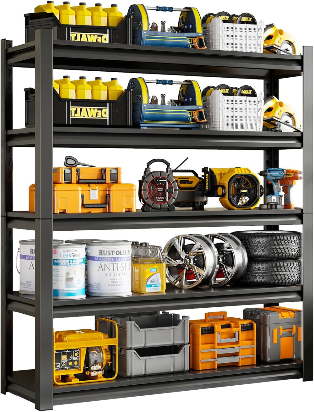48" W Garage Shelving Unit, Garage Storage Shelves 3000LBS Heavy Duty Sh...