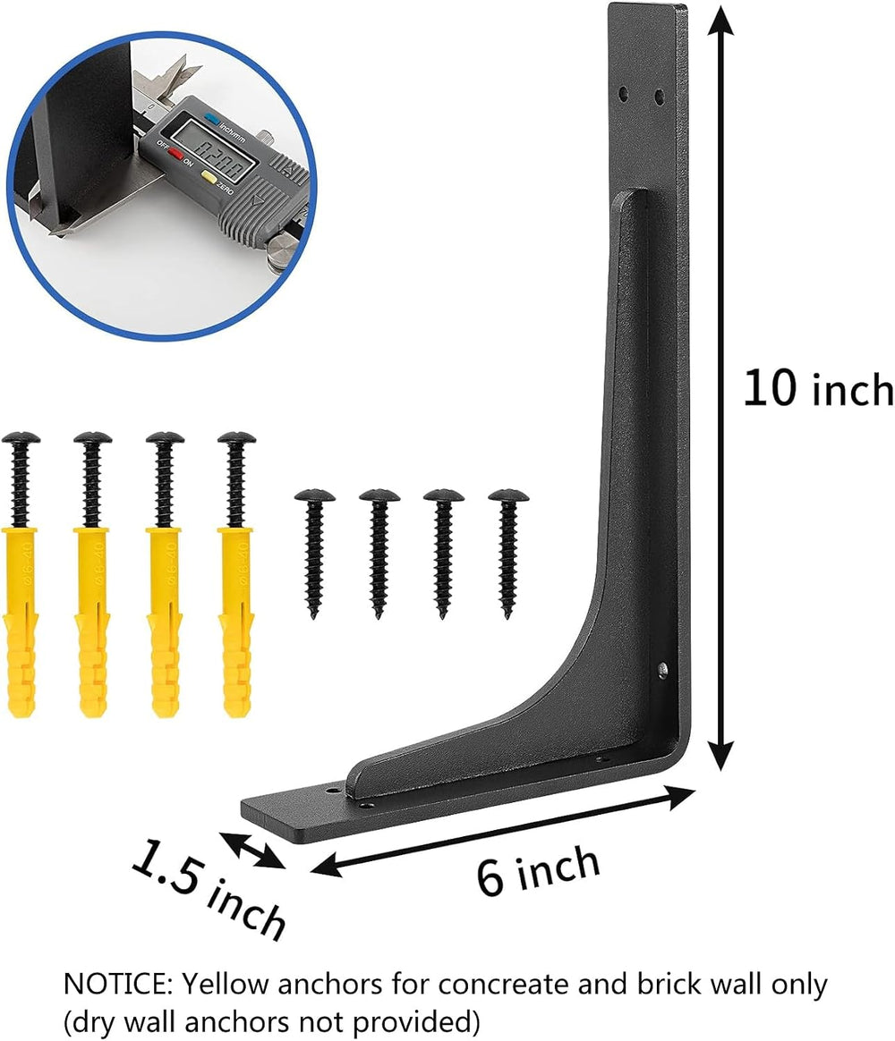 10"x 6"Shelf Bracket ,L Shelf Brackets,max Load 300lbs, Premium All...