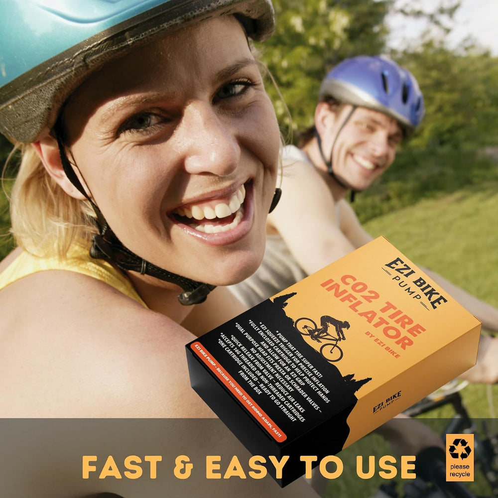 CO2 Bike Tire Inflator Pump Kit – Portable Emergency Mini Inflator with 16g C...