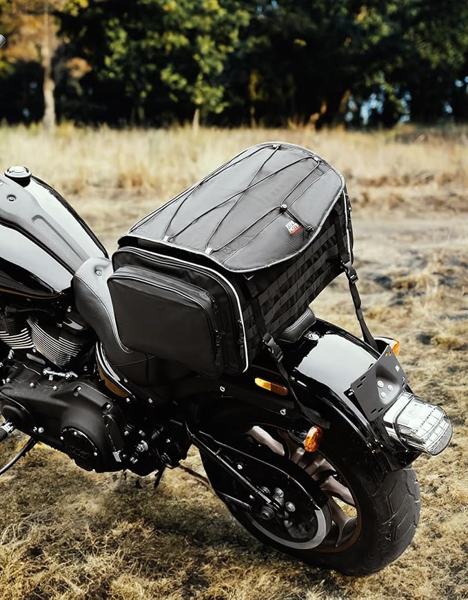 KEMIMOTO Motorcycle Tail Bag, Dual Use Motorcycle Rear Seat Bag