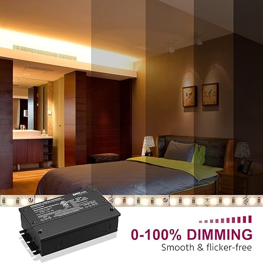 EMITEVER 30W Dimmable LED Driver, 24V Triac Dimmable Power Supply, AC to DC