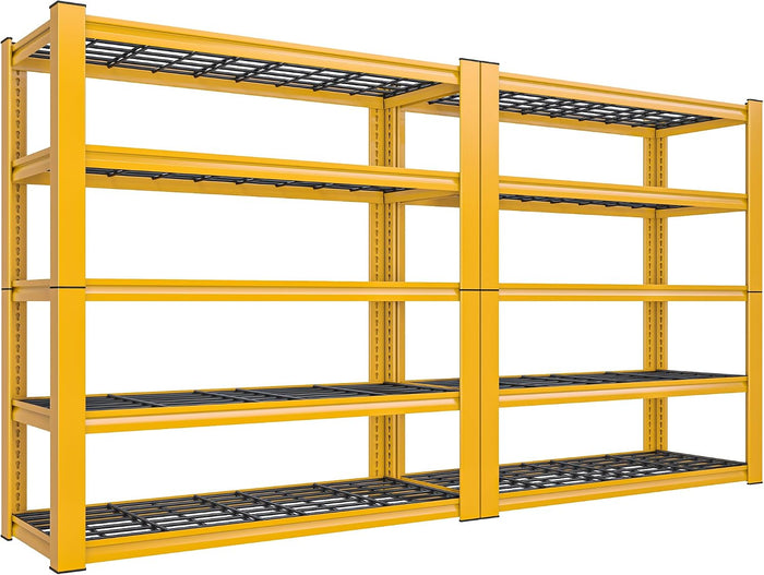 REIBII 72''H Garage Shelving 3010 LBS Storage Shelves Adjustable Metal Shelving (2-Pack)