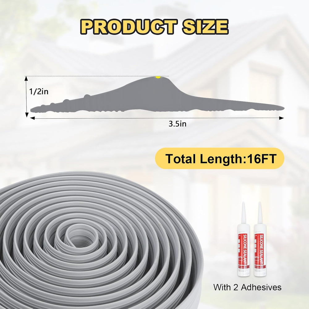 16FT Garage Door Threshold Seal Strip, Waterproof Rubber