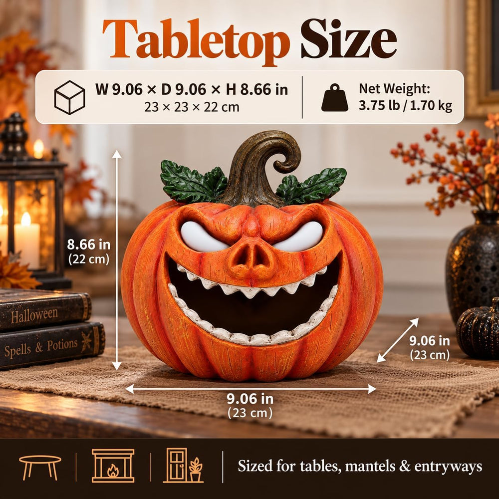 Halloween Mist Maker Pumpkin, Light-Up Monster Indoor Tabletop Decor