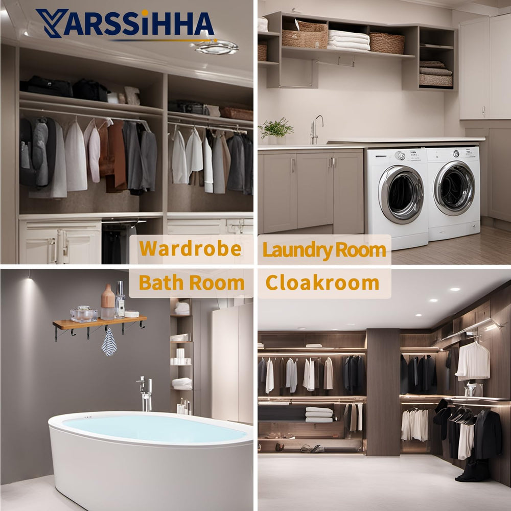 Yarssihha 6 Pack Closet Rod Bracket, 12 x 10.4 Inch Wall Mounted Closet Shelf...