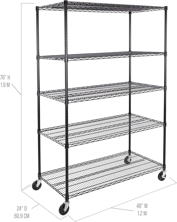 Seville Classics UltraDurable Heavy Duty NSF Solid Steel Wire Rack Storage Unit