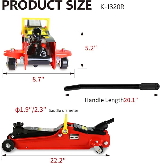 5 Piece Car Truck Floor Jack Service, Hydraulic Trolley Floor Jack & Jack