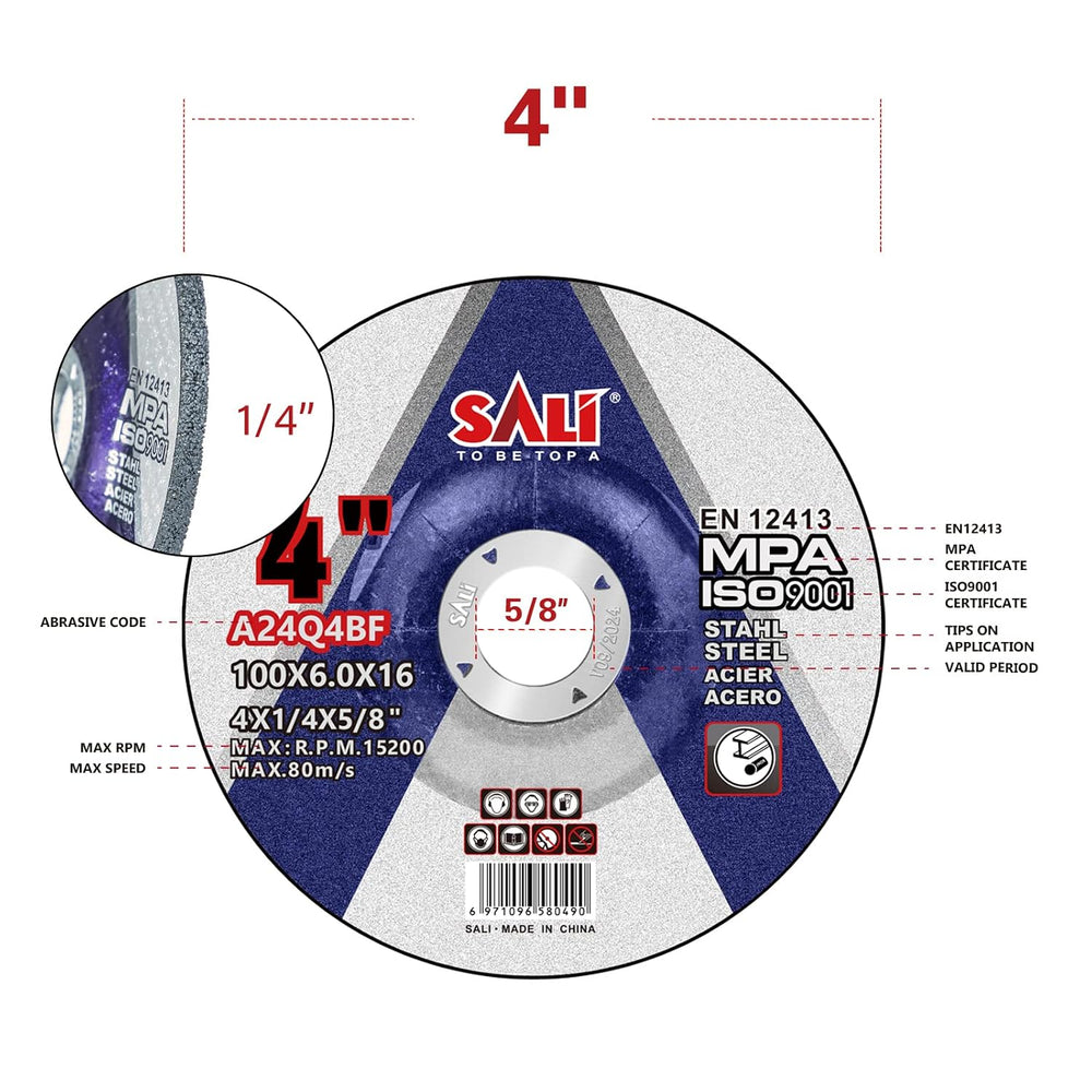 SALI 50 Pack 4 Inch Grinding Wheels for General Purpose Metal & Stainless...