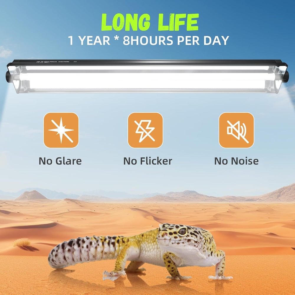 GlowUp 24W 22inch 10.0 T5 UVB Reptile Light Fixture Combo Kit