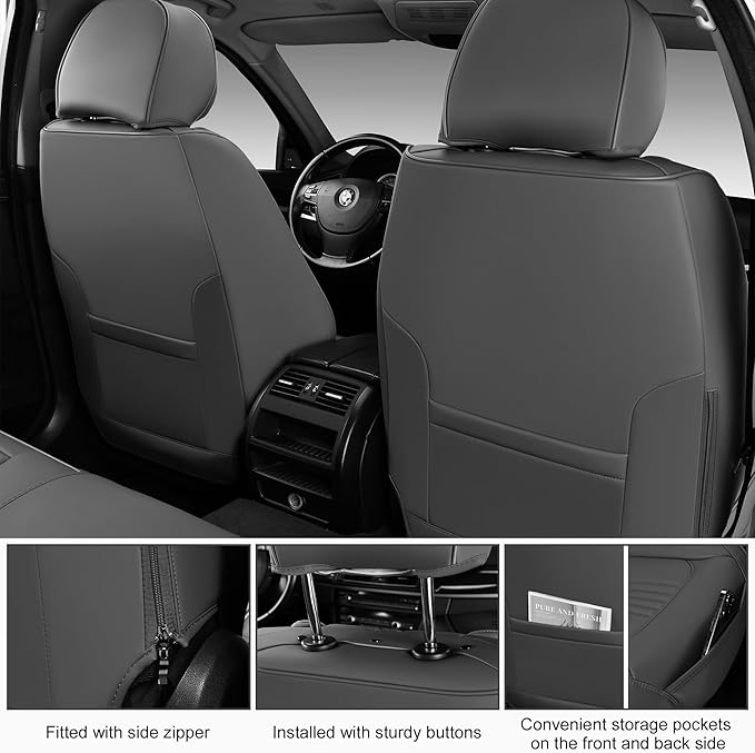 Front Seat Covers, 2 Pieces Universal Seat Covers