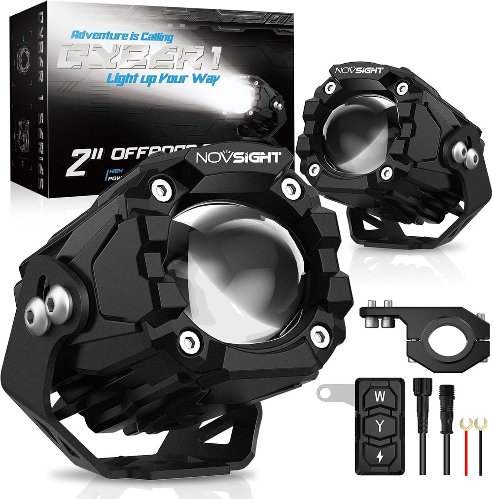 NOVSIGHT 2 Inch Motorcycle Auxiliary Off Road LED Driving Fog Lights, Pair