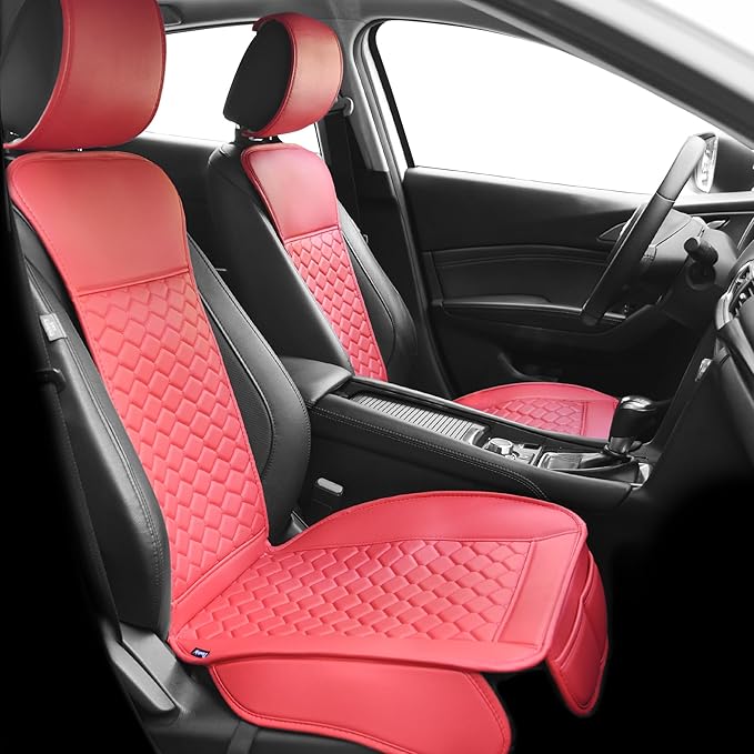 Elantrip 2PCs Front Car Seat Covers Leather Car Seat Protector Universal fit