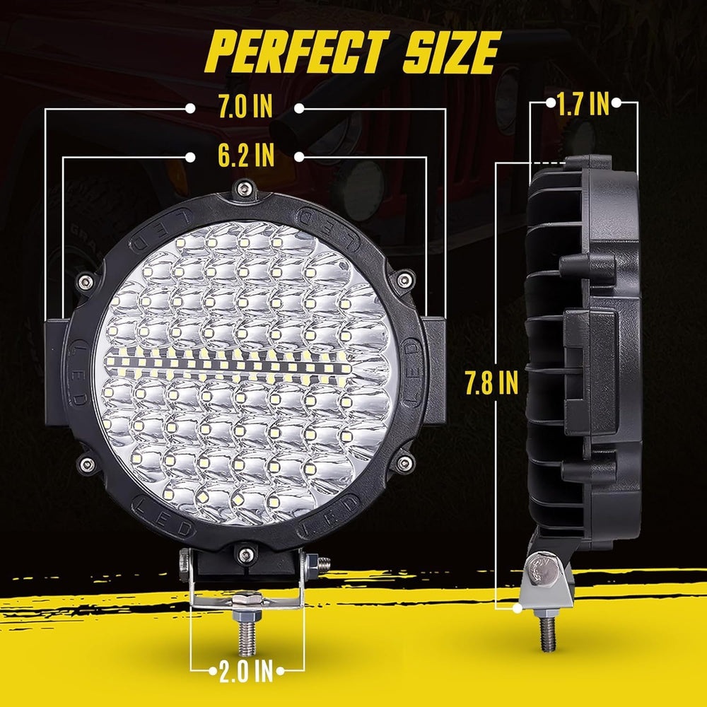 7 Inch Round LED Off Road Lights, 210W 10000lm LED Work Lights for Truck Jeep...