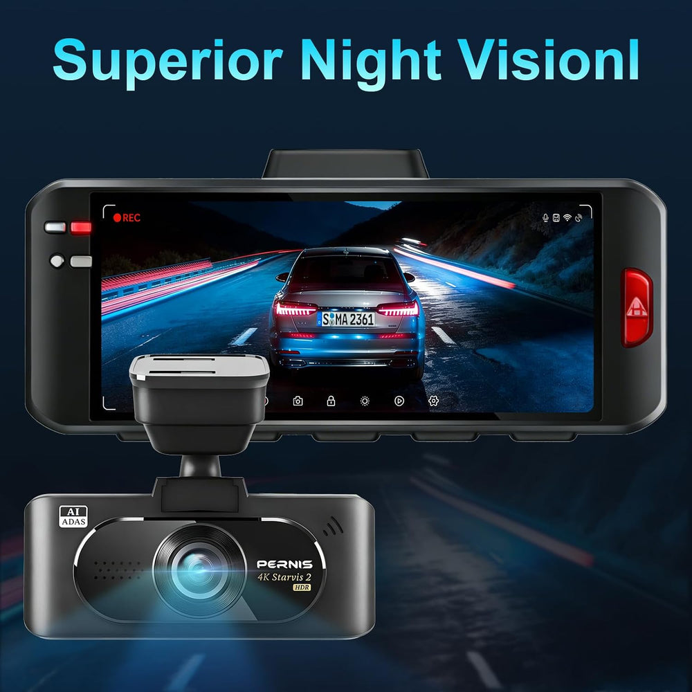 4K Dash Cam Front and Rear, STARVIS 2 Sensor, Free Card Included