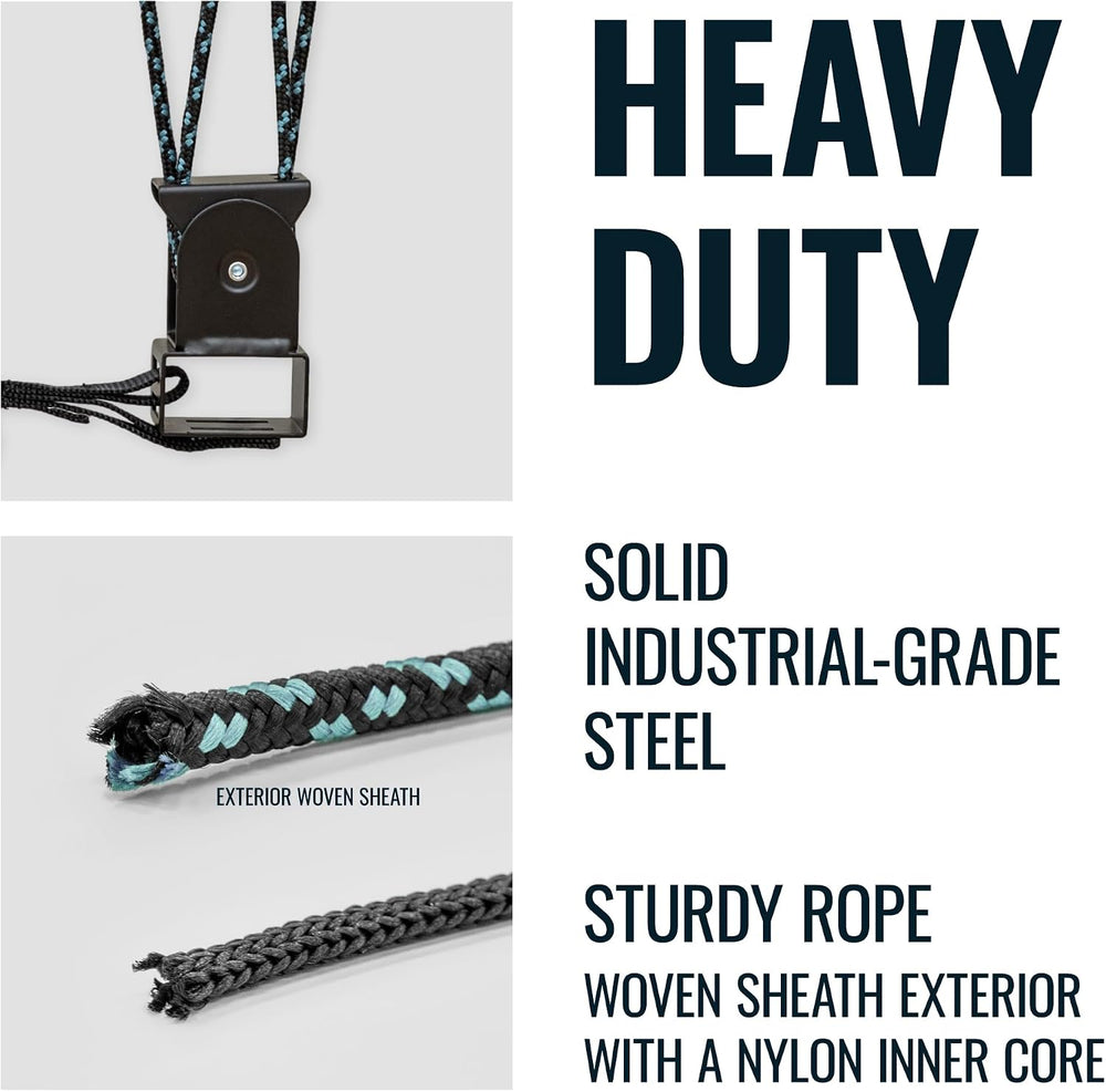 Teal Triangle Canoe Hoist, EasyLift Garage Pulley System, Holds 150 lbs