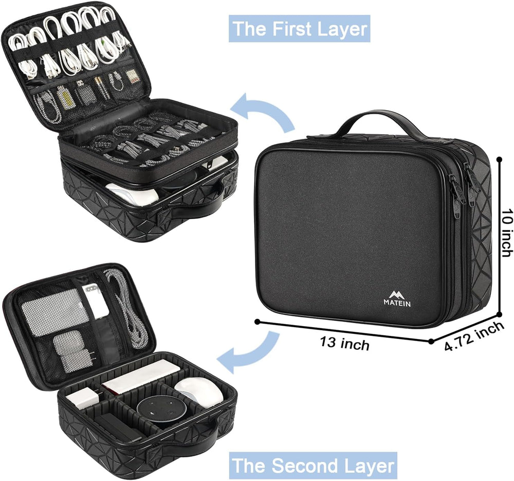 MATEIN Cord Organizer Case with Adjustable Divider, Large DJ Cable File Bag
