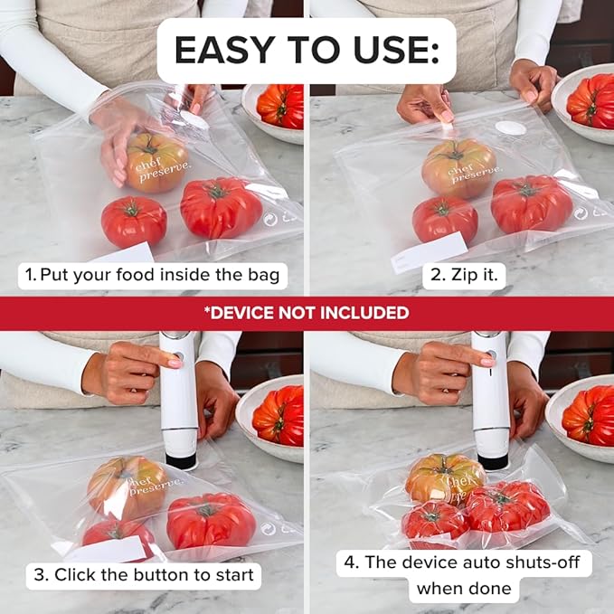 Chef Preserve Reusable Vacuum Sealer Bags