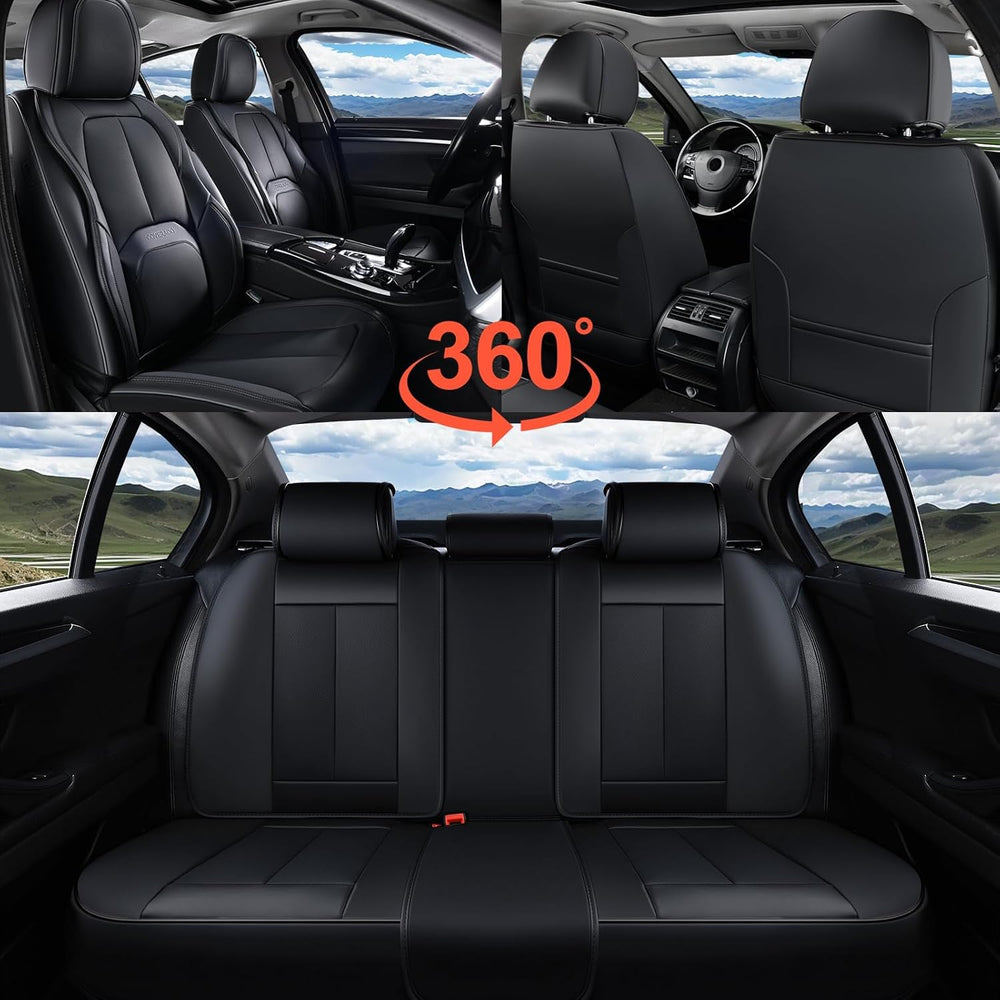 Coverado Car Seat Covers Full Set, Premium Nappa Leather Seat Covers for Car,...