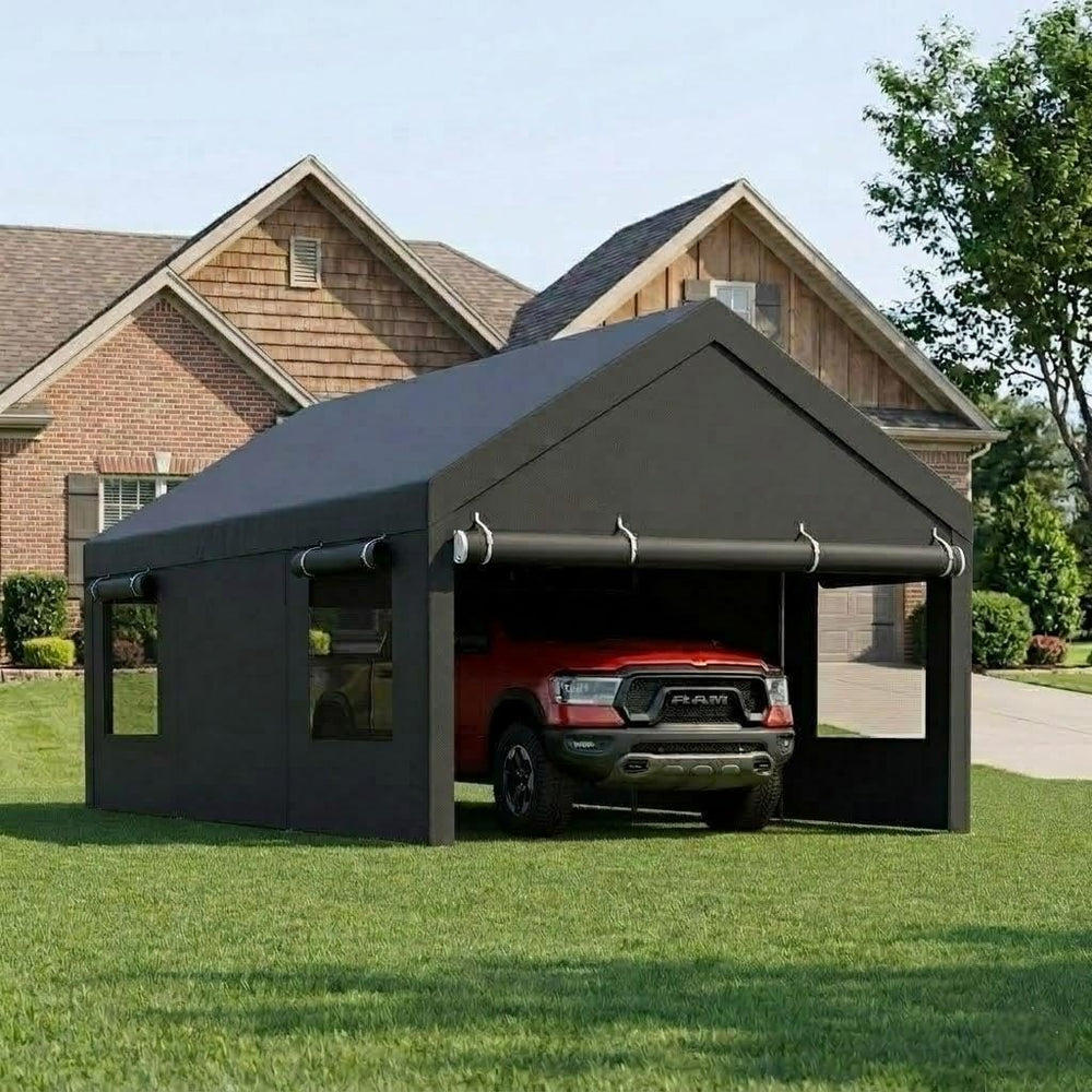 12x20 FT Heavy-Duty Design Carport,Portable Garage Canopy,Carport Canopy with...