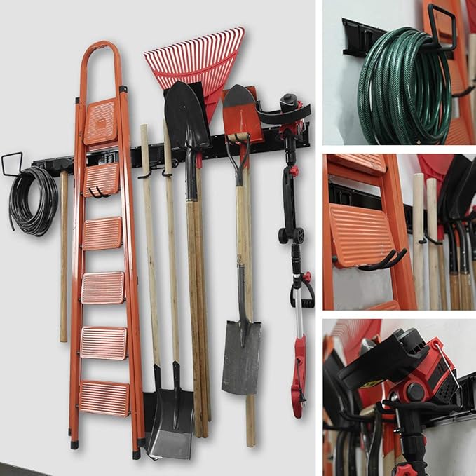 Wallmaster 15 PCS Tool Storage Rack, Garage Storage Wall Mount Organizer Garden