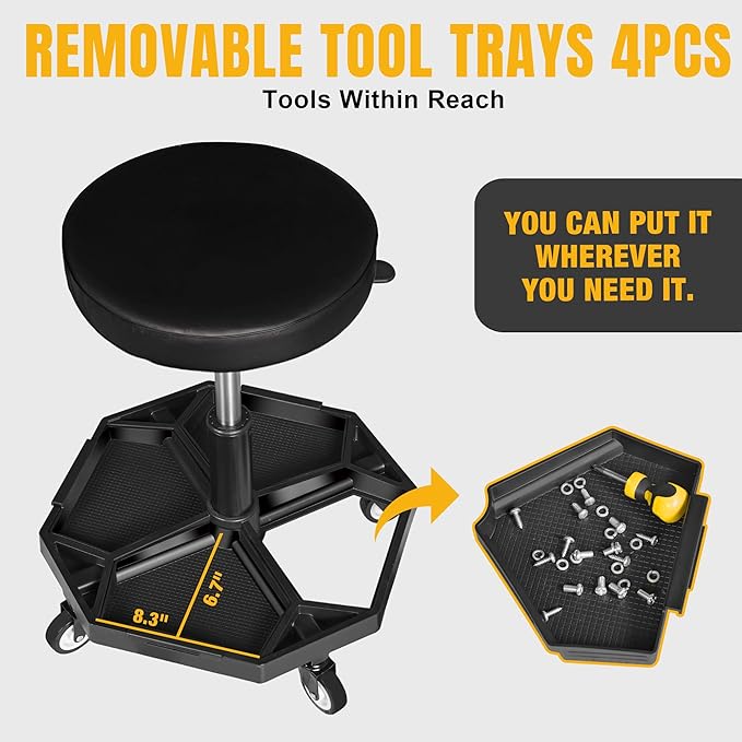 YELLOW JACKET Rolling Garage Seat