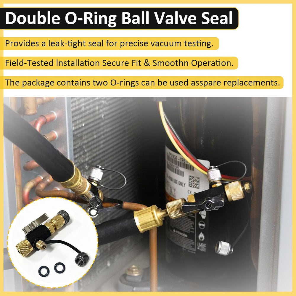 2 Pack 1/4" Mega Flow Valve Core Remover, 20 Micron HVAC Vacuum Tool