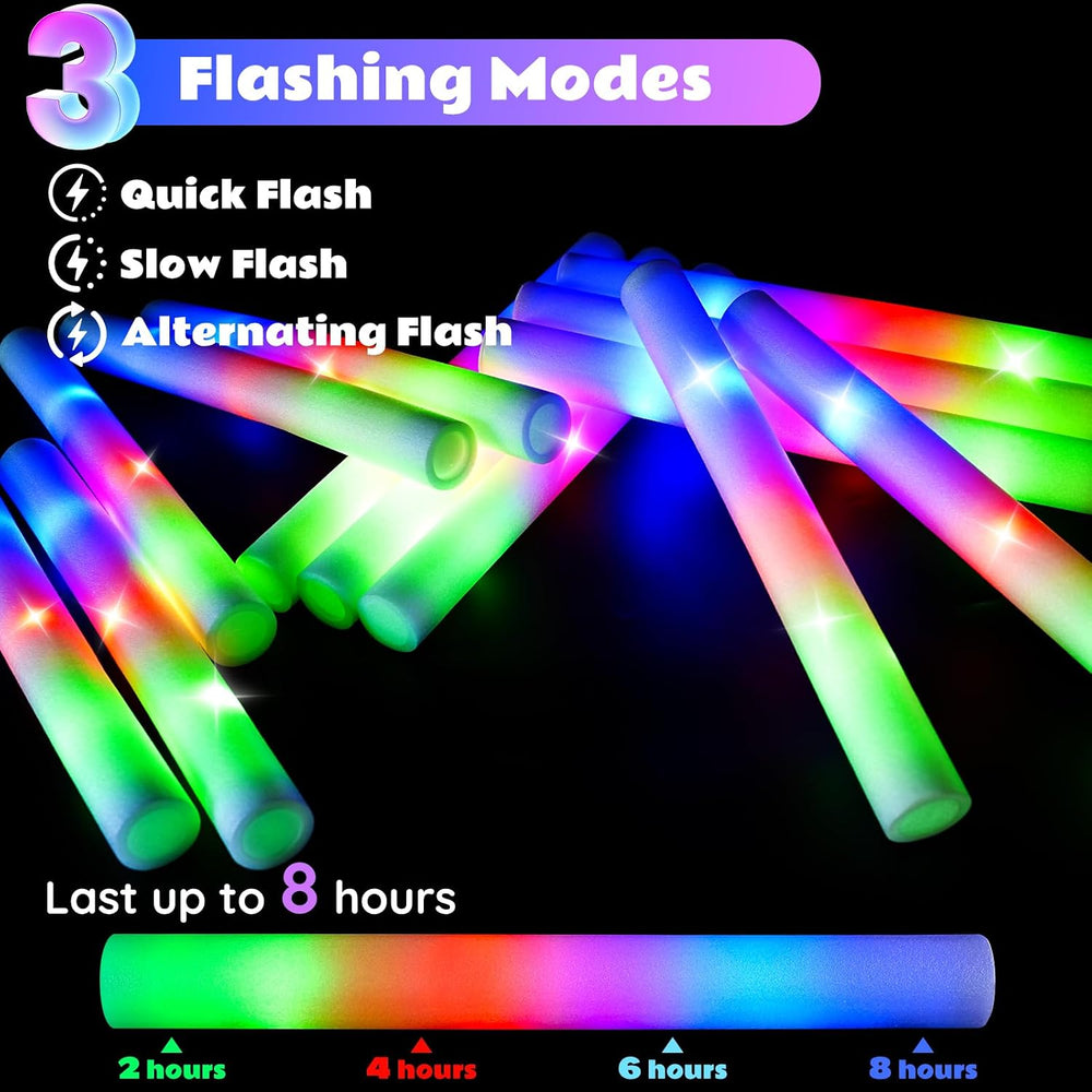 SHQDD 70PCS Foam Light Up Sticks, Glow in the Dark Party Supplies with 3 Colo...