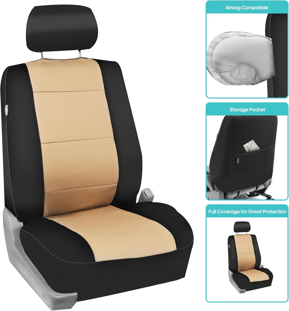 FH Group Waterproof Neoprene Car Seat Covers Front Set – Universal Fit Front ...
