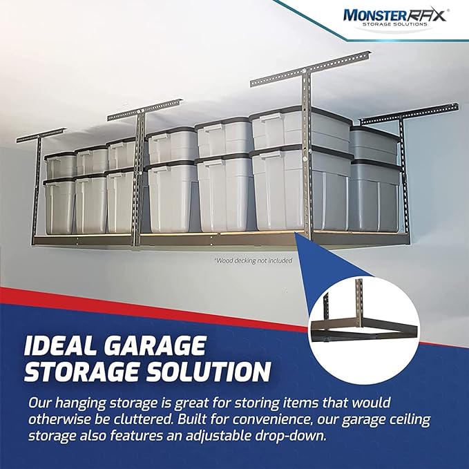 MonsterRax 4x8 Overhead Storage Rack Frame Kit