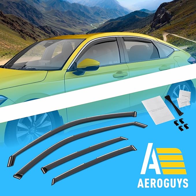 Extra Durable Window Deflectors in-Channel Window Visors Rain Guards Fit (4pcs)