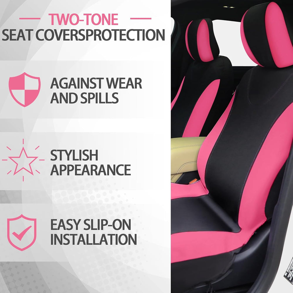 BBTO 43 Pcs Car Accessories Set for Women Front Seats and Rear Bench Polyeste...