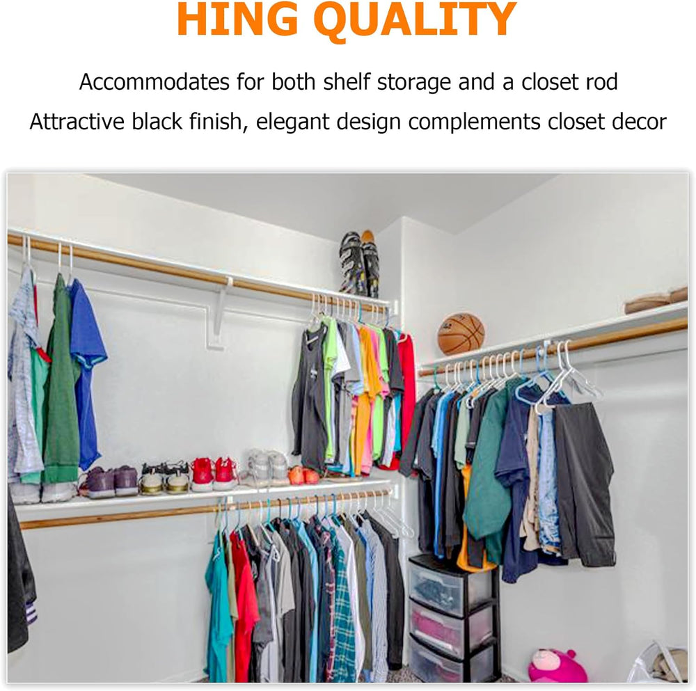 8 Pack Heavy Duty Closet Rod Bracket 11”x11” Closet Shelf & Rod Brackets,...