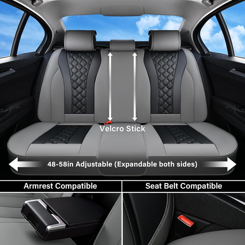 Coverado Car Seat Covers, Seat Covers Full Set, Gray and Black Car Seat Cover...