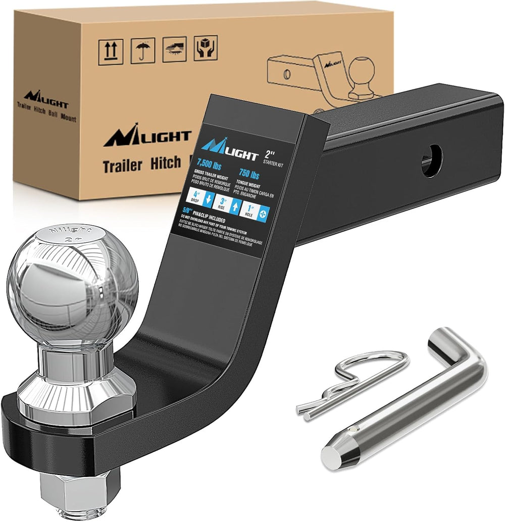 Nilight Trailer Hitch Ball Mount Fits 2" Receiver with 2" Ball 4&qu...