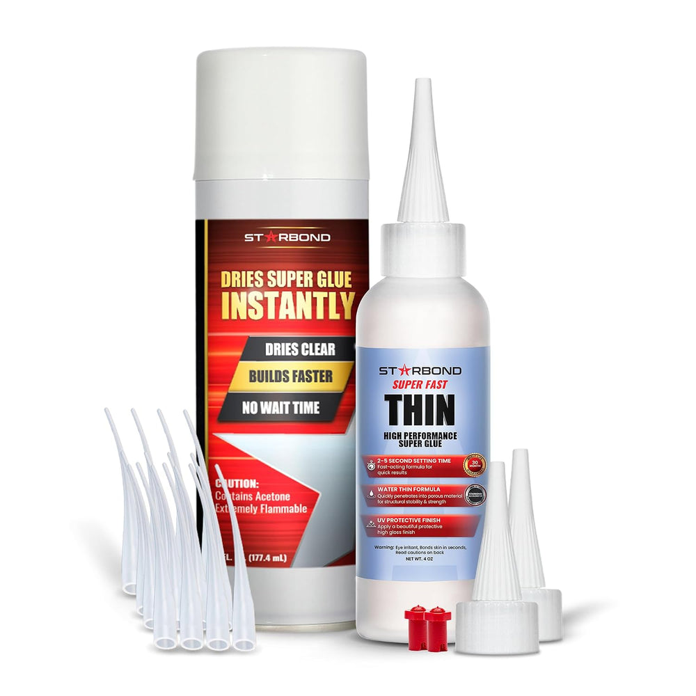 Starbond Thin CA Glue with Activator Bundle (4 oz. + 6 oz.) – Premium Cyanoac...