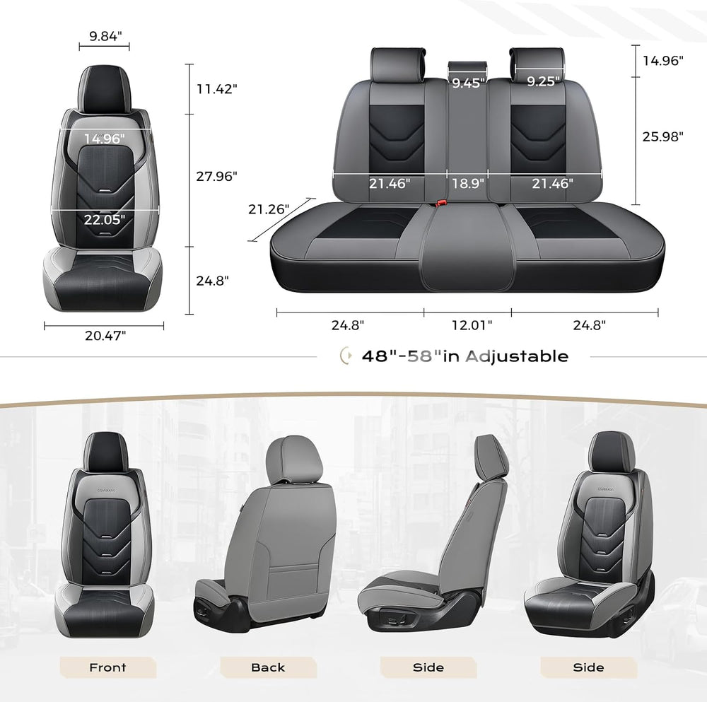 Coverado Car Seat Covers, Front Seat Cover for Car, Waterproof Leather Car Se...