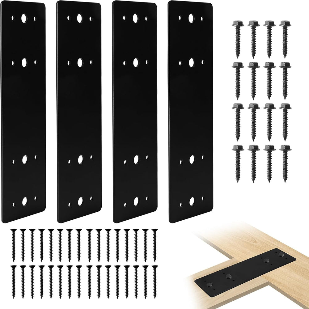 4Pcs Straight Steel Flat Plate, 10" X 3" Heavy Duty Mending Plate, ...