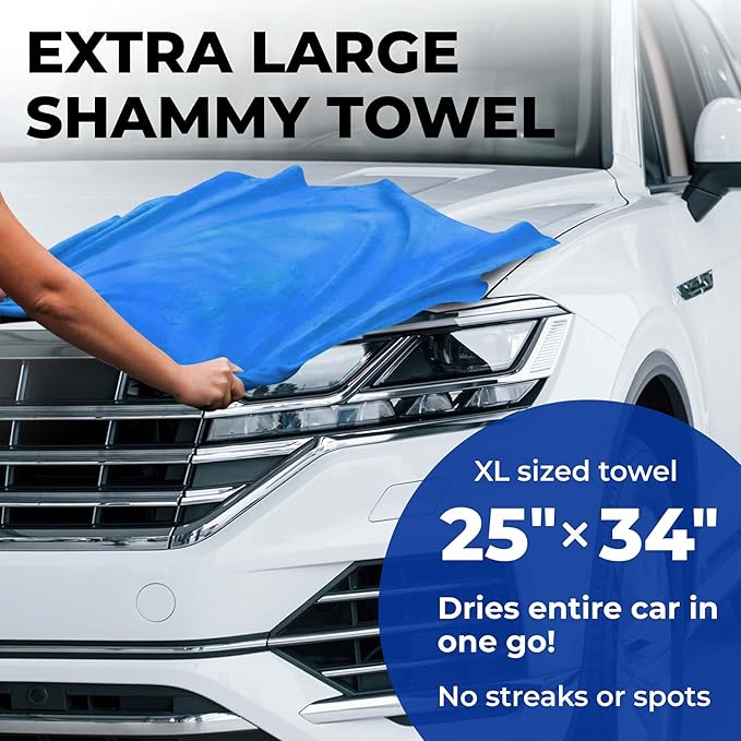 Premium XL Shammy Towel for Car (2pk)