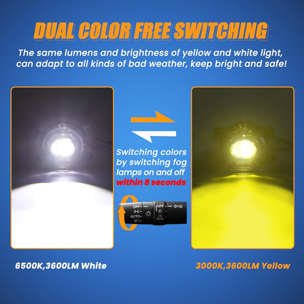 4 Inch Round LED Fog Lights for 2007-2018 Jeep Wrangler JK JKU 2018-2024 Jeep...