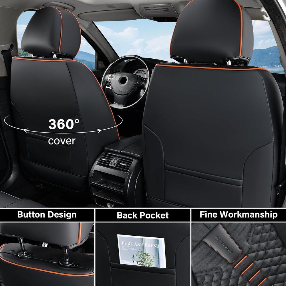 Coverado Automotive Seat Covers, Car Seat Covers Front Seats, Nappa Leather B...
