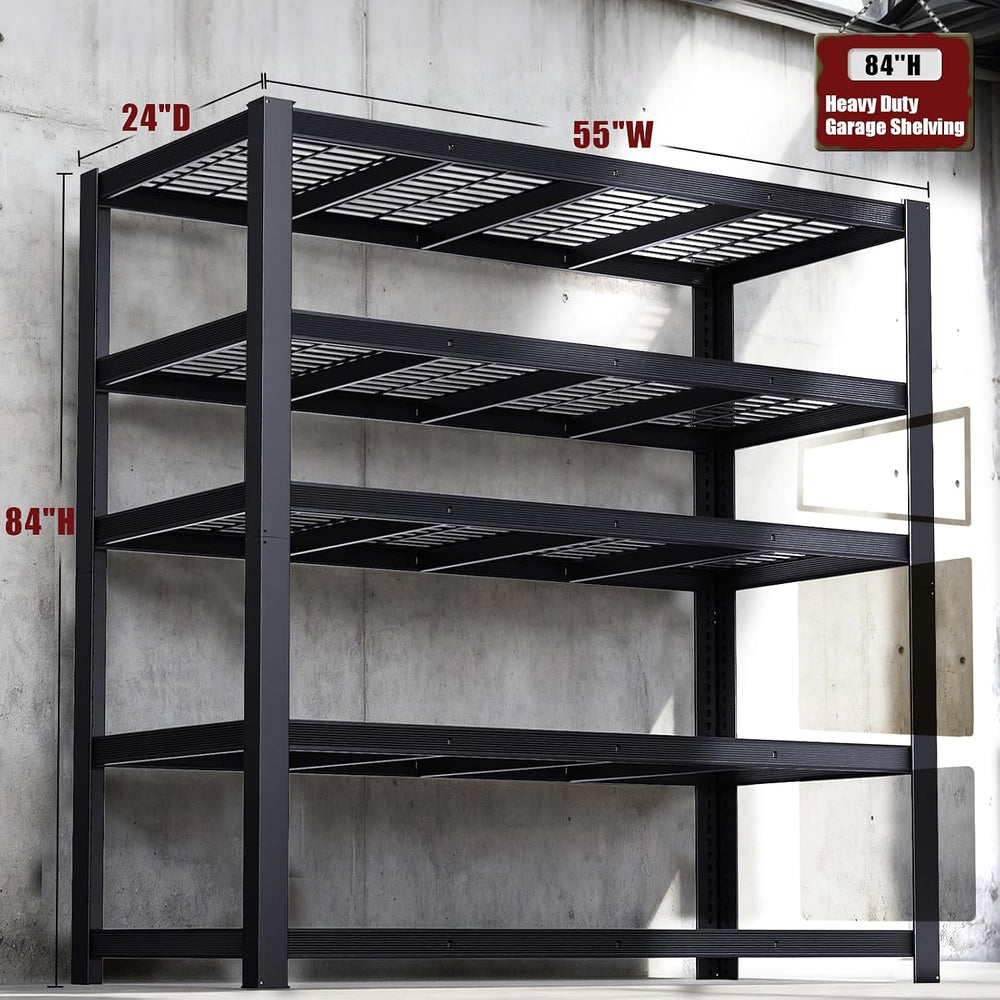 Heavy Duty Garage Shelving,5-Tier Storage Shelves(84" Hx24 Dx55 W),3050L...