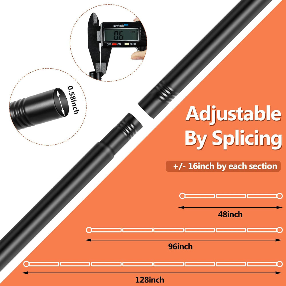2 Pack Adhesive Curtain Rod No Drilling for Renter 66 to 120" Adjustable