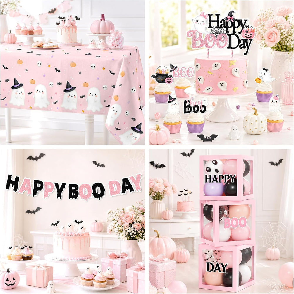 Pink Halloween Party Decorations Kit Halloween Happy Boo Day Birthday Party