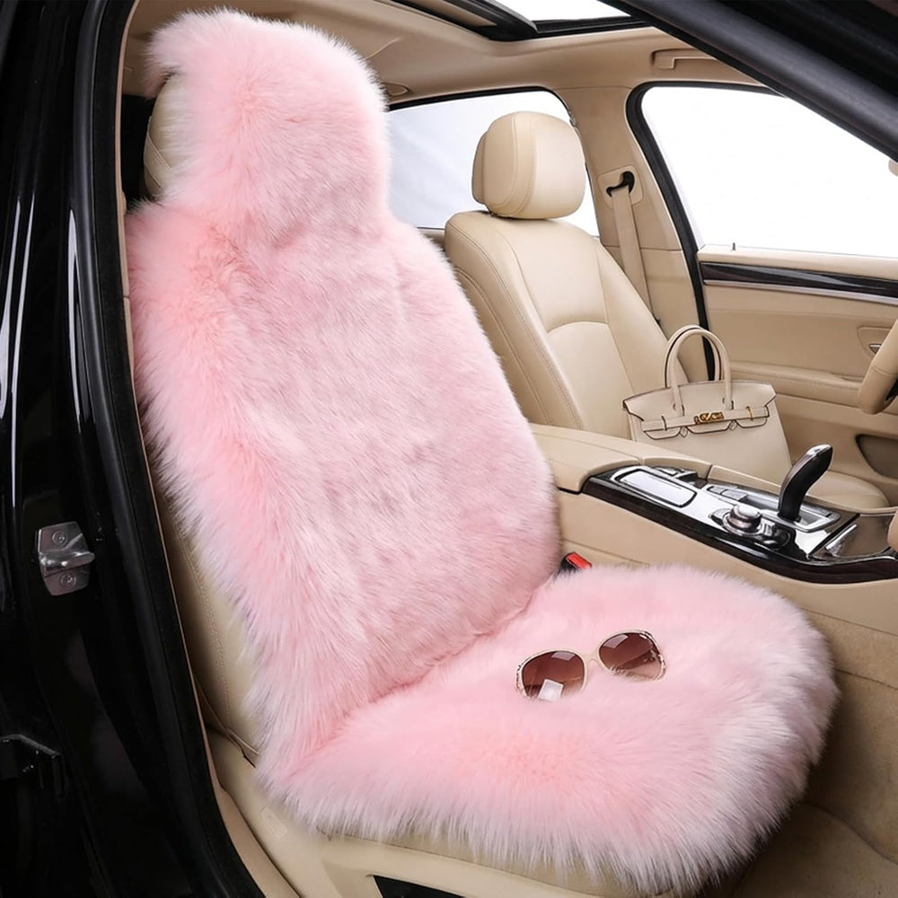 Faux Sheepskin Car Seat Cover-Fluffy Fuzzy Soft Auto Seat Cushion for Automot...