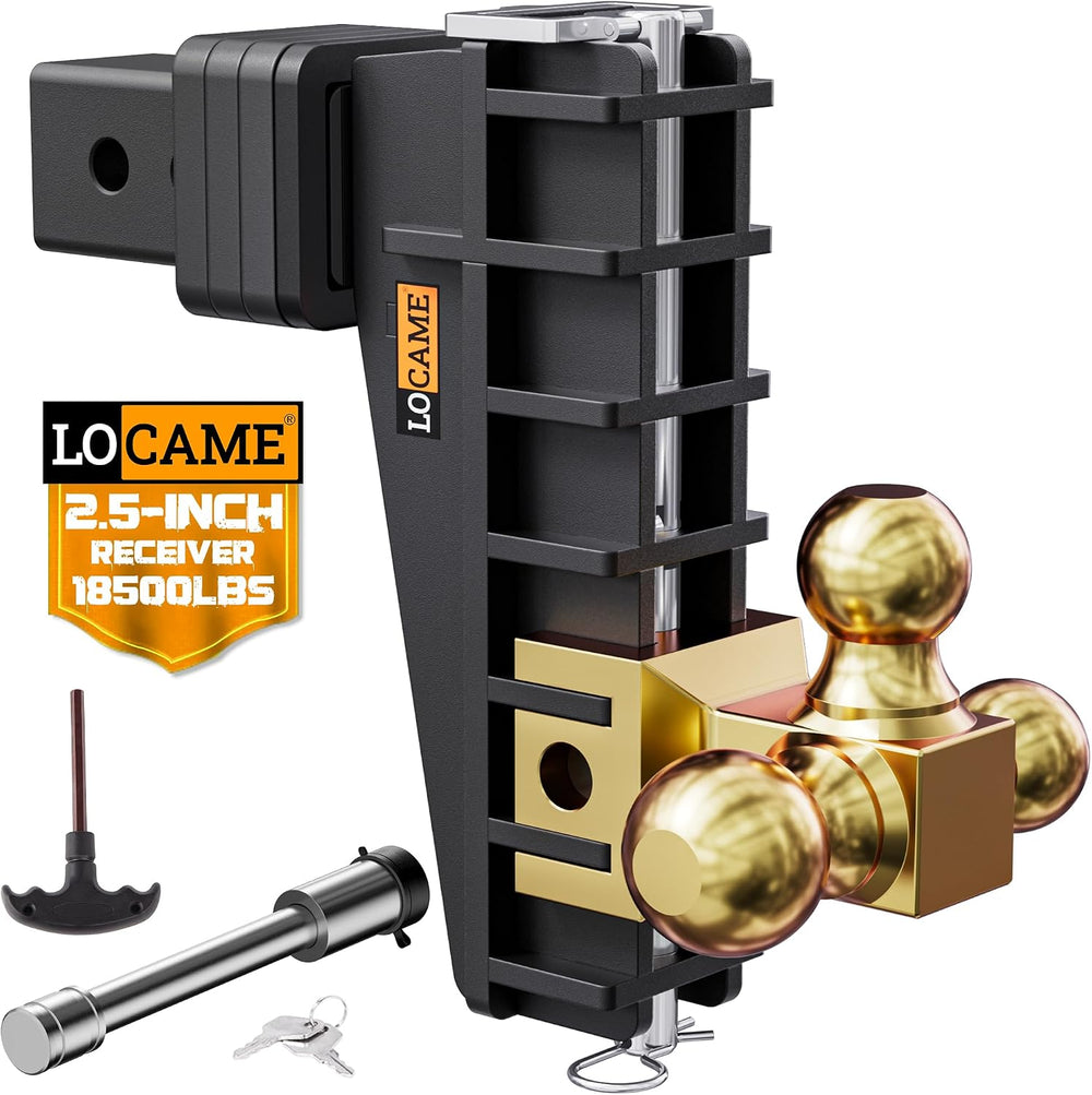 LOCAME Adjustable Trailer Hitch, Tri-Ball(1-7/8'', 2'', 2-5/1...