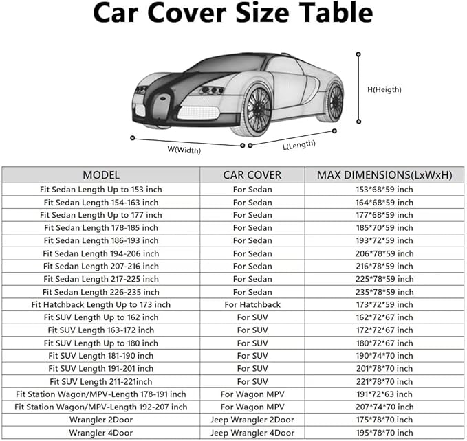 MORNYRAY Waterproof Car Cover All Weather Snowproof UV Protection Windproof