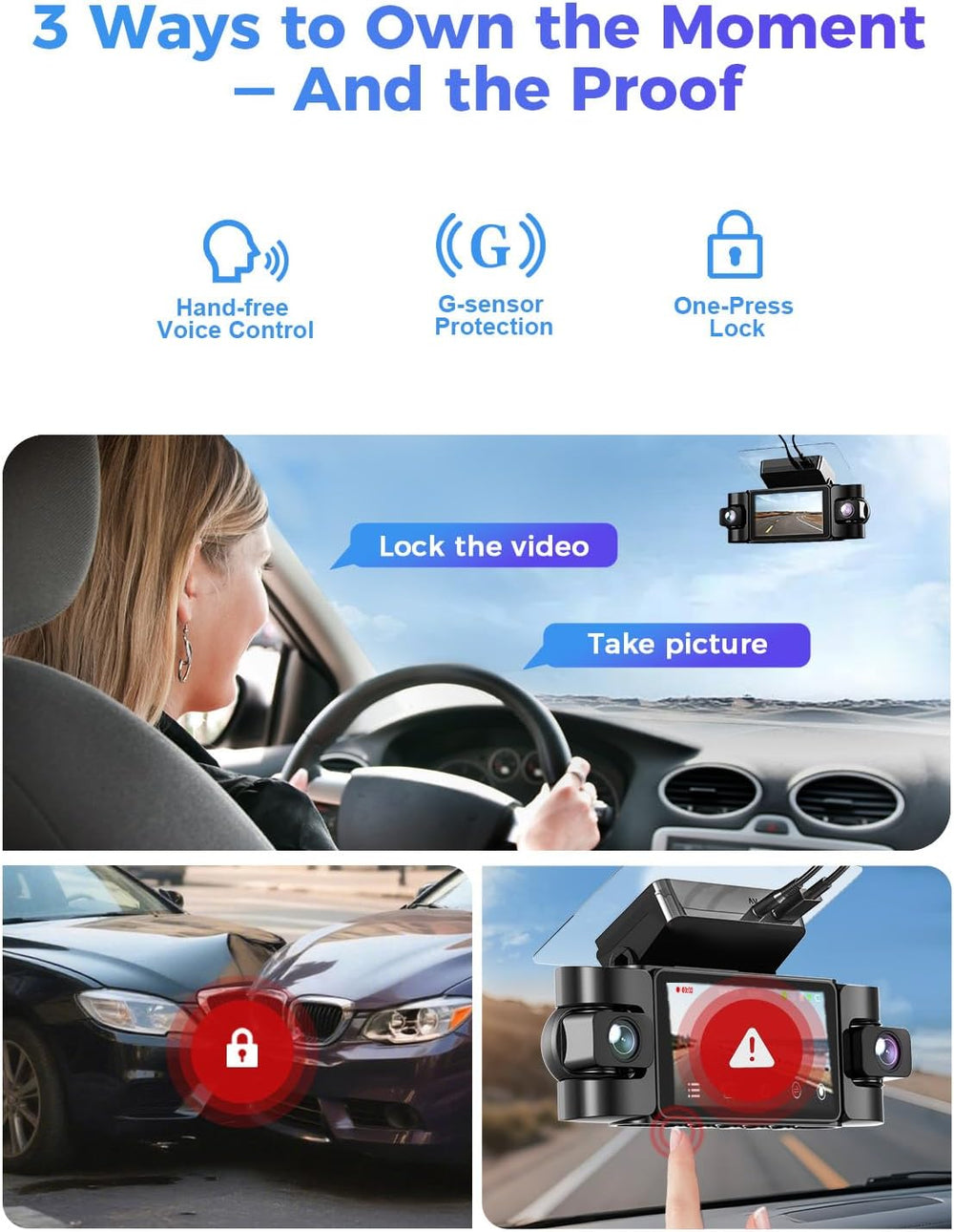 4K 360° Dash Cam with 128GB Card for Family Safety & Road Trips
