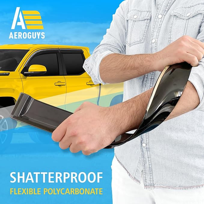 Extra Durable Window Deflectors Tape-On Window Visors Rain Guards Fit (2 pcs)
