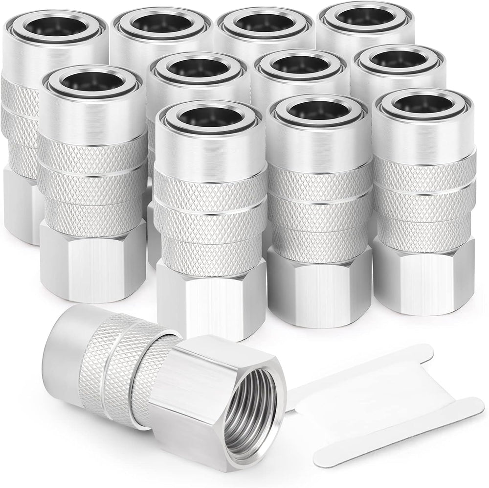GASHER 12PCS 1/4-Inch Female Industrial Coupler,1/4 Basic Flow Quick Connect ...