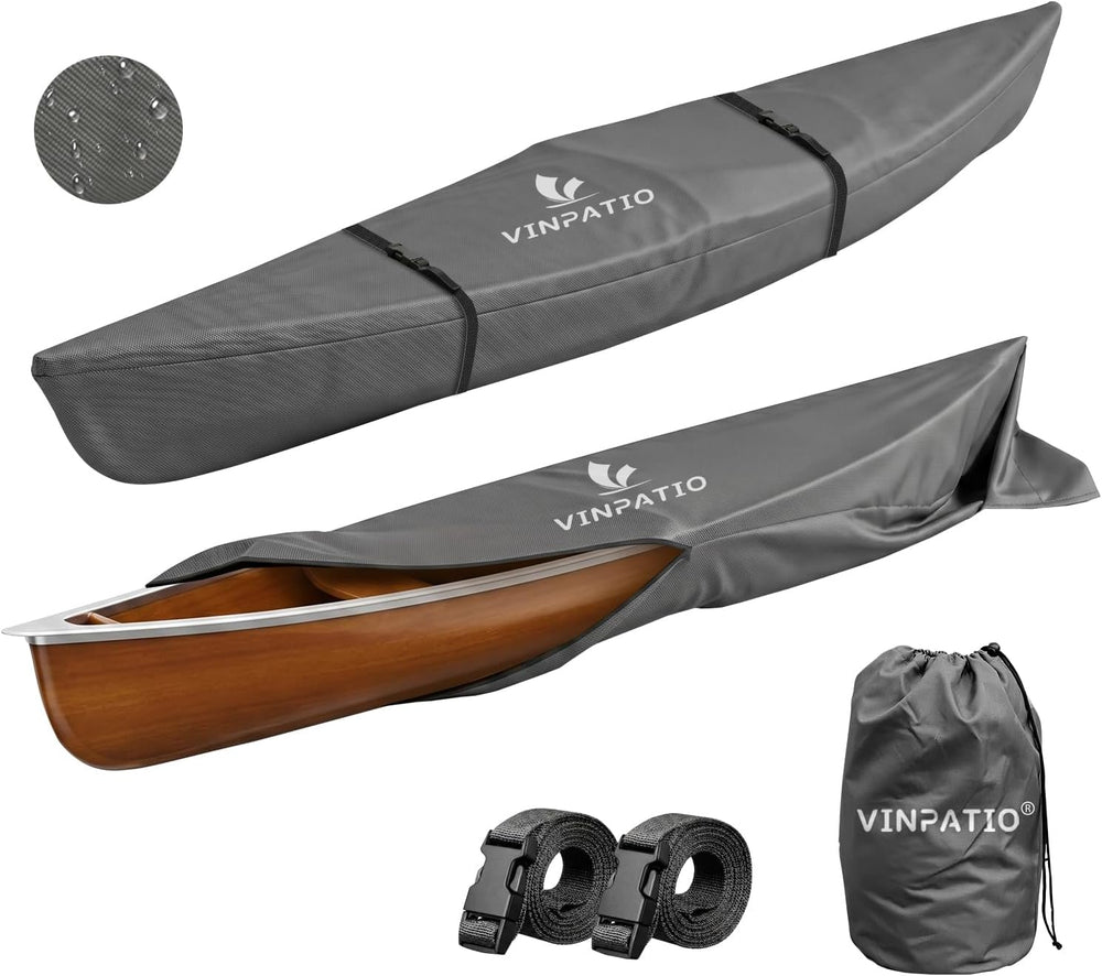 Kayak Cover 10ft 600D Waterproof Heavy Duty, Full Coverage Canoe Cover with U...